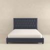 Donald Mid Century Modern Grey Velvet Platform Bed