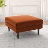 Amber Mid-Century Modern Square Upholstered Ottoman
