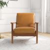 Connor Solid Wood Genuine Leather Lounge Chair