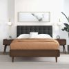 Bryce Mid-Century Modern Dark Grey Fabric Upholstered Platform Bed