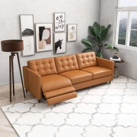 Christopher Tan Leather Electric Inclining Sofa (Orientation: Left Facing)