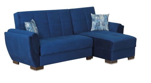 PrimeNest SkyHaven Collection Upholstered Convertible Chaise Lounge with Storage (Color: as Pic)