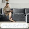 Chenille Modular Sectional Sofa with Deep and Wide Seating And Movable Ottomans