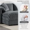 Chenille Modular Sectional Sofa with Deep and Wide Seating And Movable Ottomans