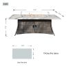 Patio Fire Pit Dining Set 6-Seat Rectangular Aluminum Table with Rattan Chairs