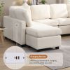 Sectional Sofa Couch Sofa Bed U-shaped Sofa with Two Movable Ottomans