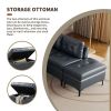 L-Shaped Corner Sofa Faux Leather with Movable Storage Ottomans