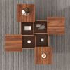 Square Marble Veneer Coffee Table Sliding Top with Storage in 39.4''