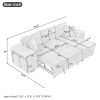 Pull Out Sleeper Sofa Reversible L-Shape 3 Seat Sectional Couch with Storage