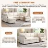 Sectional Sofa Couch Sofa Bed U-shaped Sofa with Two Movable Ottomans