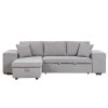 Pull Out Sleeper Sofa Reversible L-Shape 3 Seat Sectional Couch with Storage
